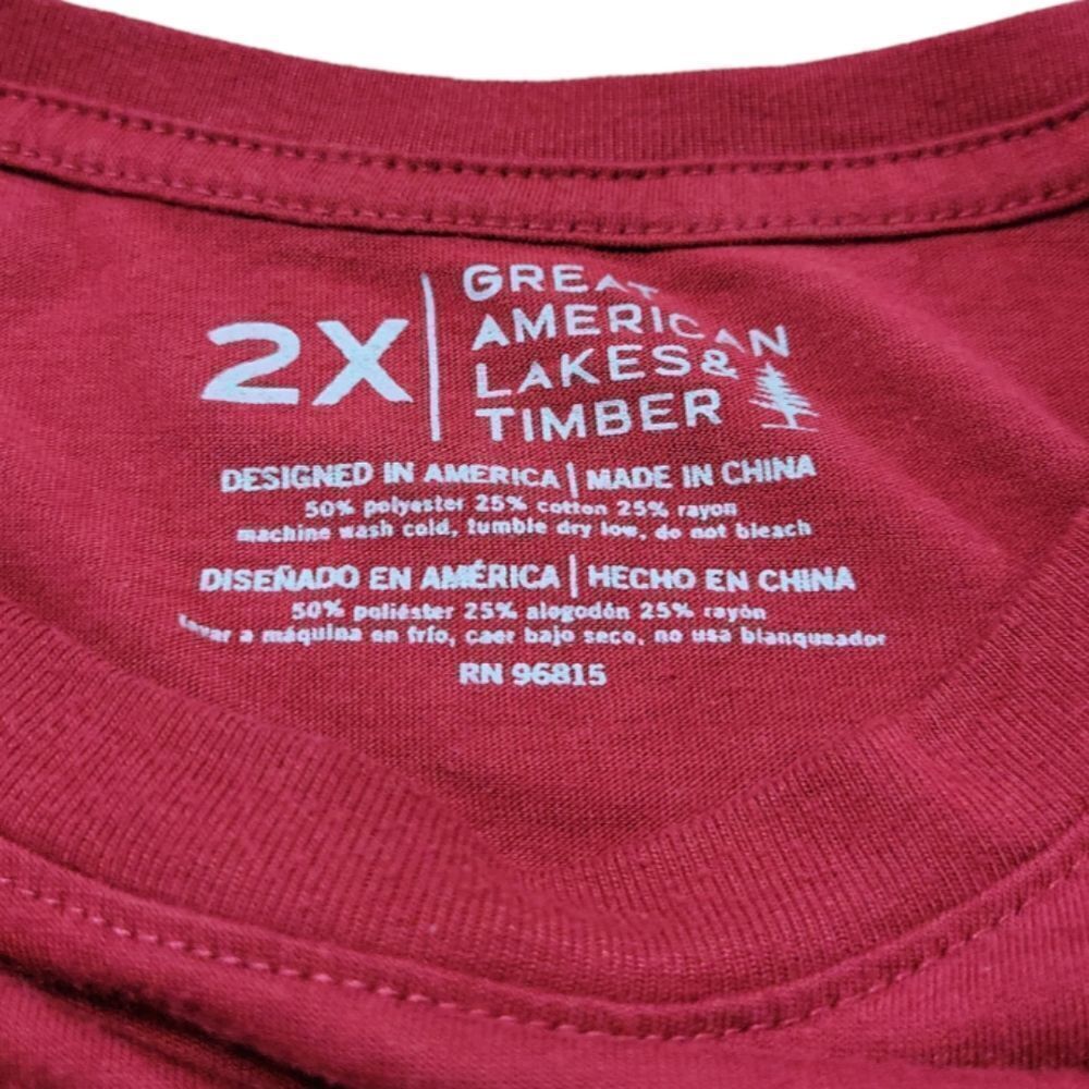 USA Shirt Size 2X Great American Lakes And Timber GALT Patriotic Graphic Tee Red - Picture 6 of 6